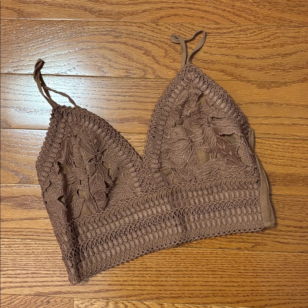 Love Tree Mauve Crochet Lace Bralette Crop Top - Picture 2 of 14